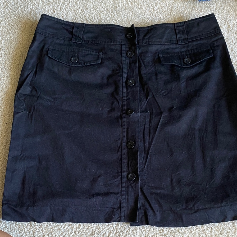 Jones New York Black Button-Front Skirt